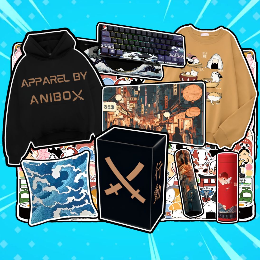 3 ANIME ITEMS & HOODIE BOX