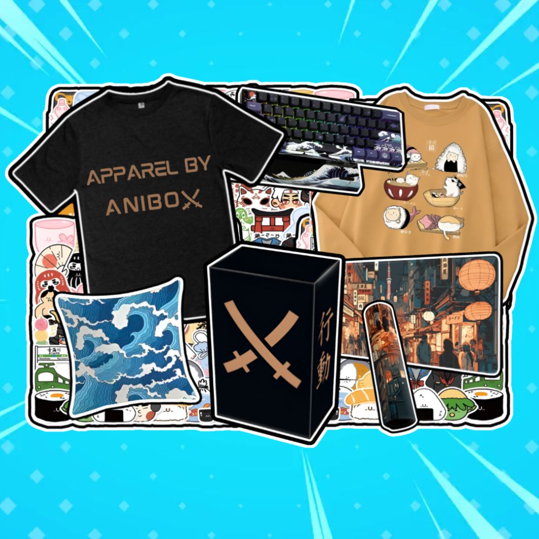 3 ANIME ITEMS & T-SHIRT BOX